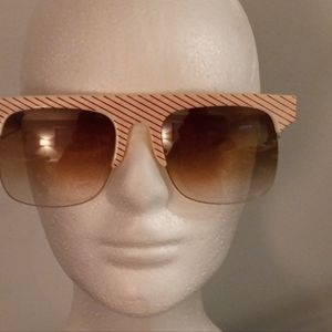Rare Vintage Candy Cane Stripe Mod Liz Claiborne Sunglasses NOS